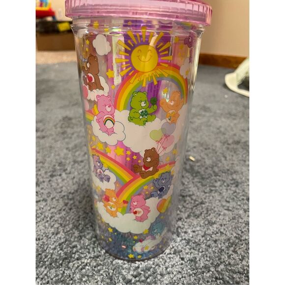 Brand New Care Bears Rainbow Iridescent 20oz Tumbler with Straw - Picture 1 of 5